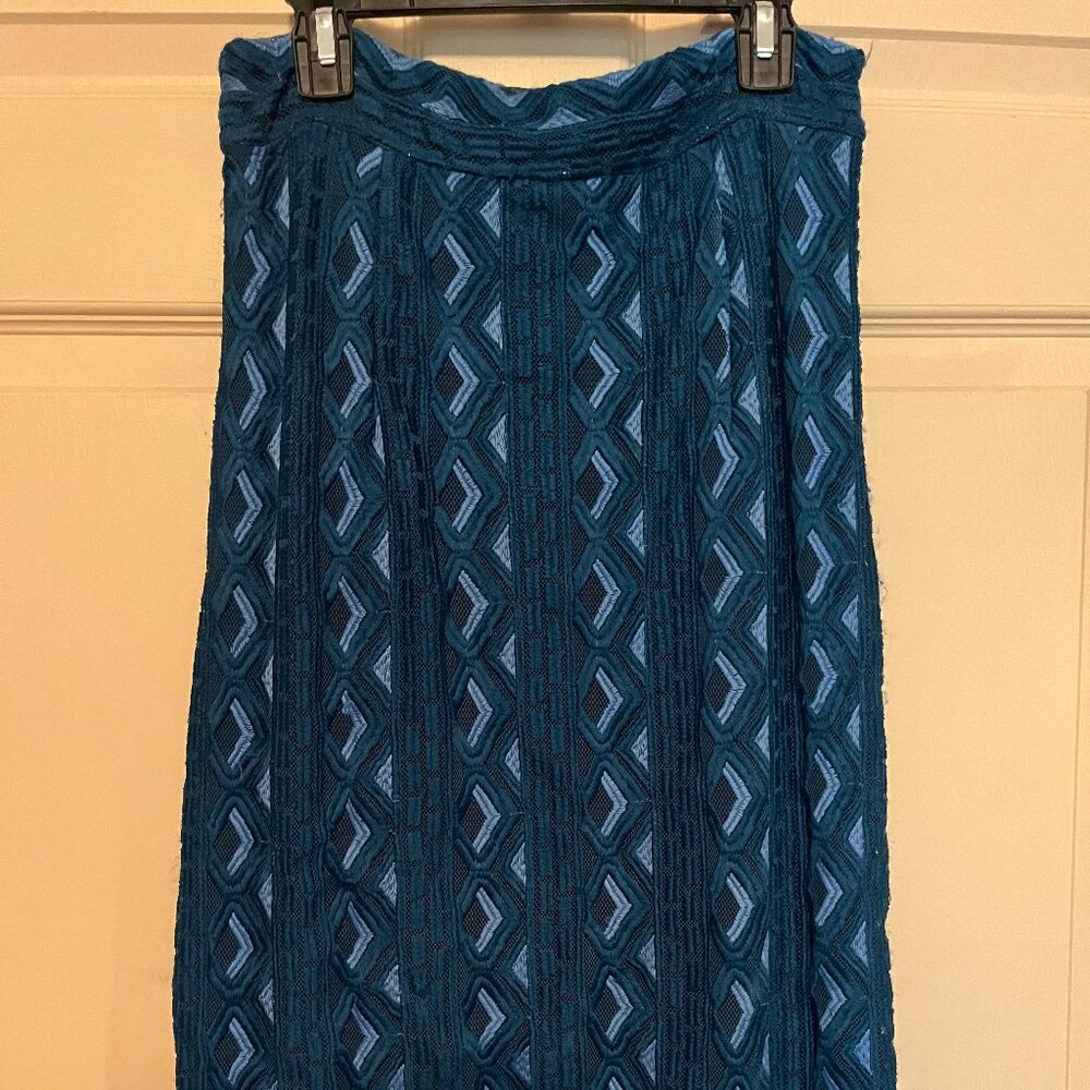 Anthropologie Blue-Green Pencil Skirt Size 8
